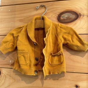 Old Navy Mustard Yellow Cotton Baby Cardigan 0-3 Months